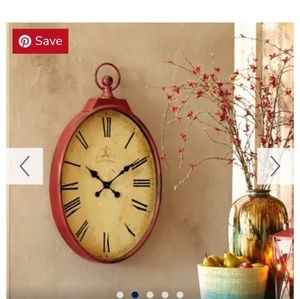 Red Antiqued Wall Clock